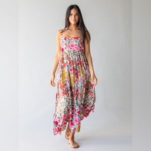 NATURAL LIFE Pink and Yellow Floral Maxi Dress